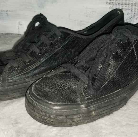 Black Leather Keds - Picture 2 of 2